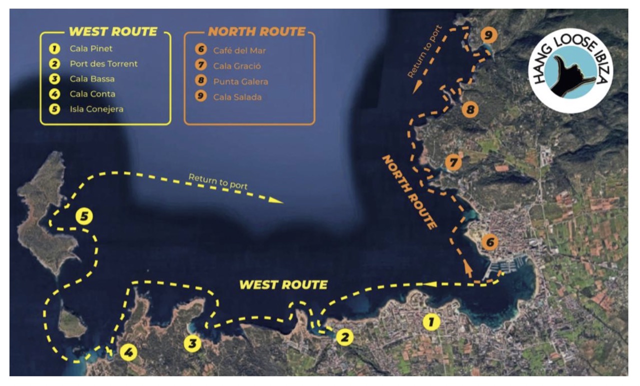Atomic Boats Recommended Route Map
